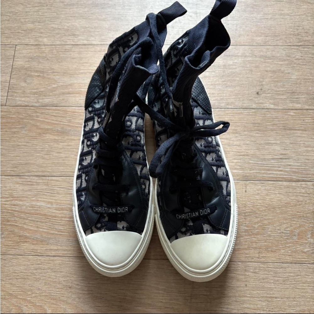 Dior Women's Black and White High-Top Sneakers